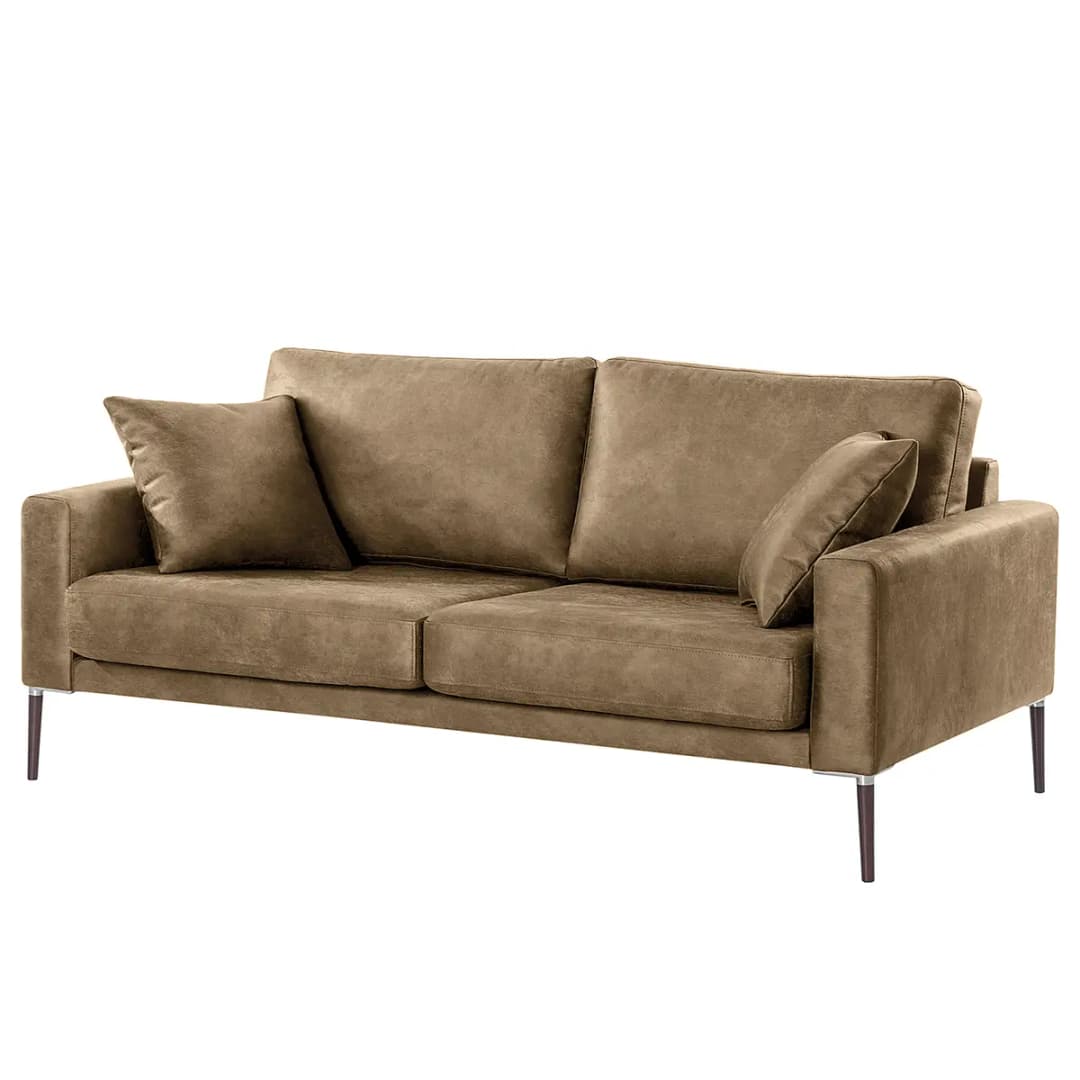 3-Sitzer Sofa Braun Microfaser Yaka | Braun