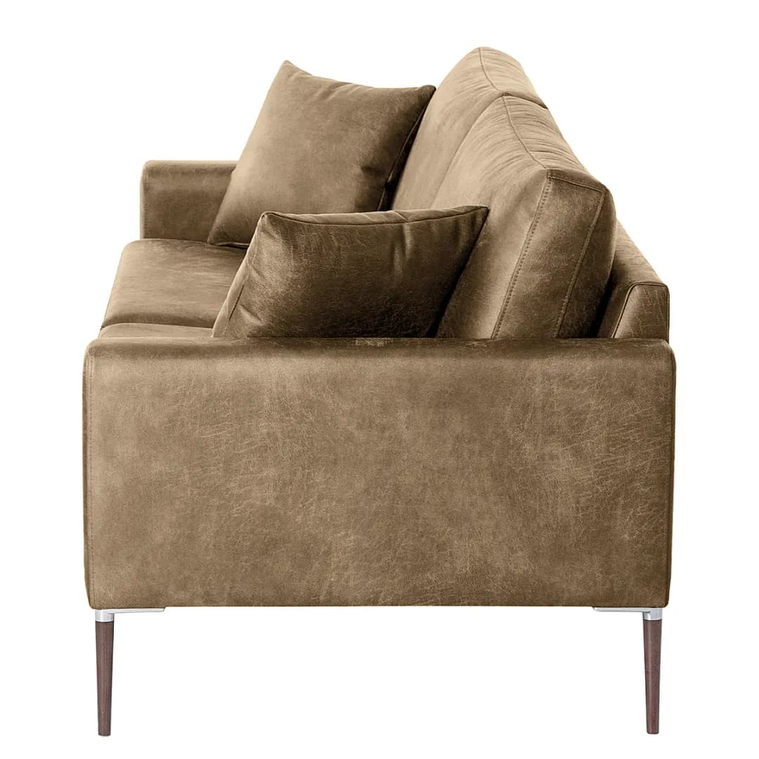 3-Sitzer Sofa Braun Microfaser Yaka | Braun