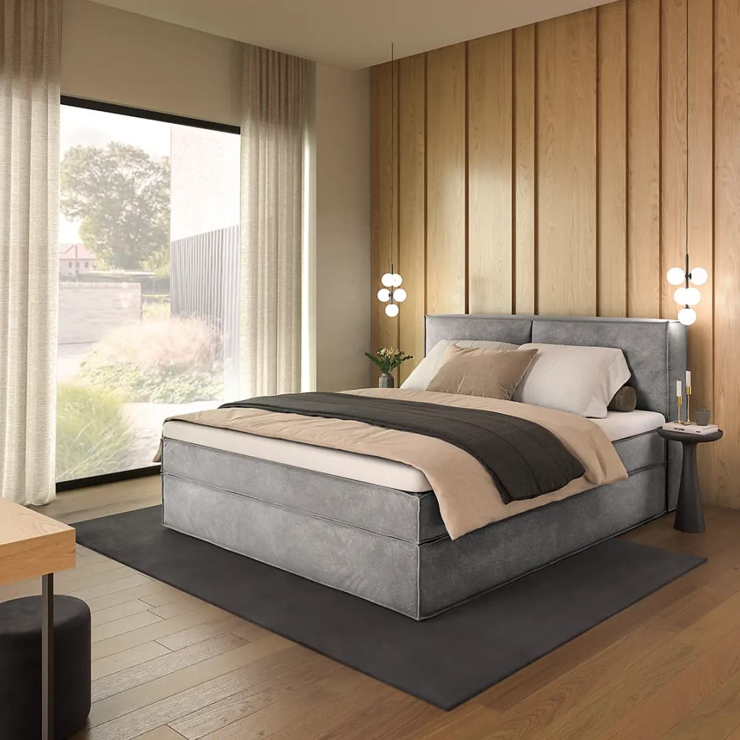 Premium Boxspringbett mit Kopfteil 180 x 200cm Samt Onoli