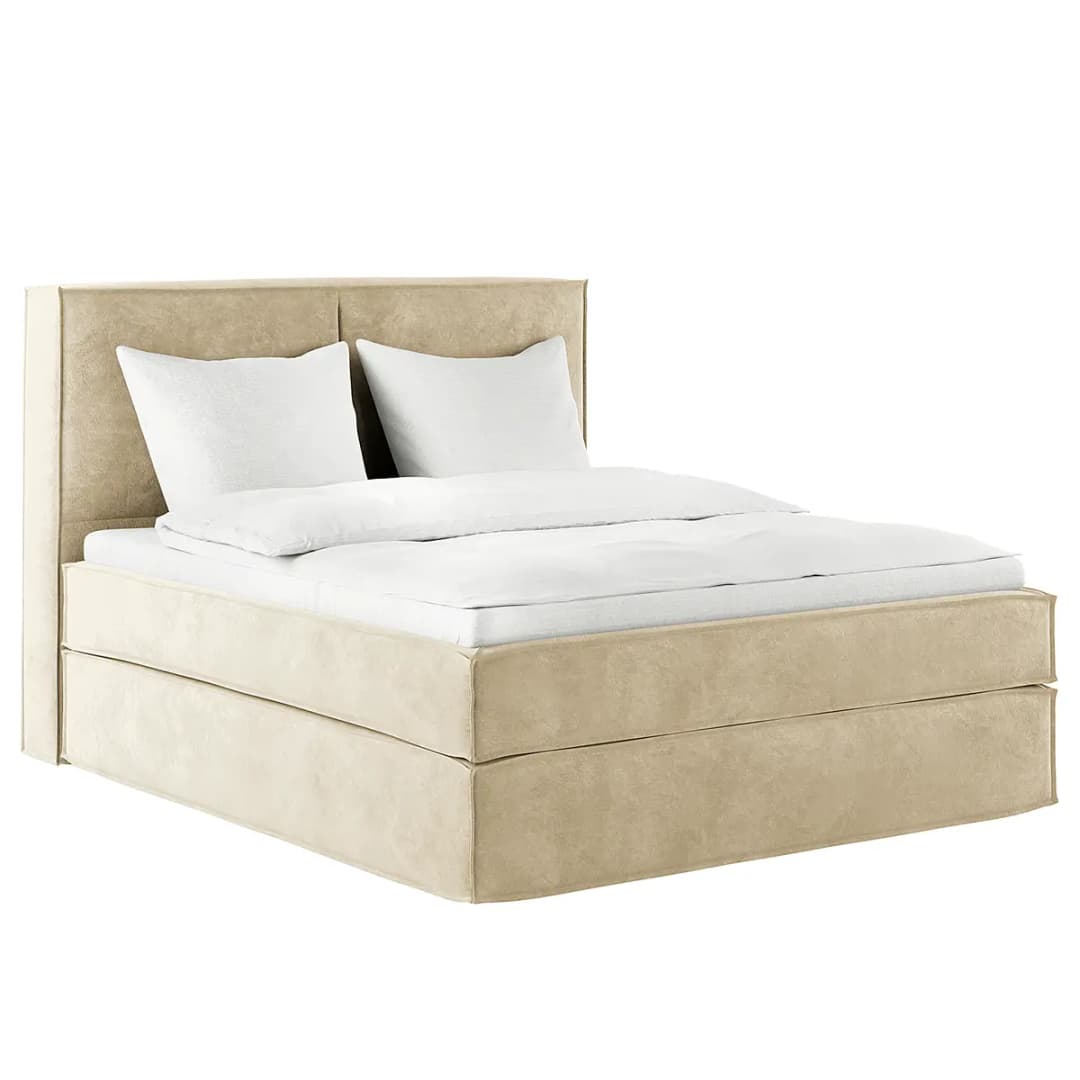 Premium Boxspringbett mit Kopfteil 180 x 200cm Samt Onoli Beige