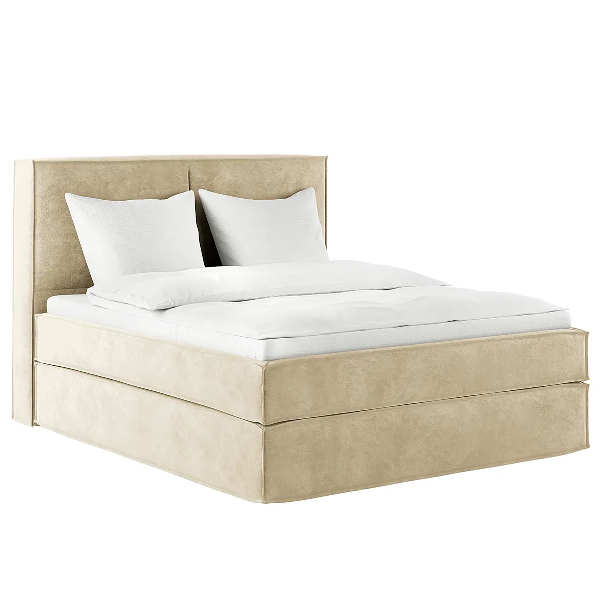 Premium Boxspringbett mit Kopfteil 180 x 200cm Samt Onoli Beige
