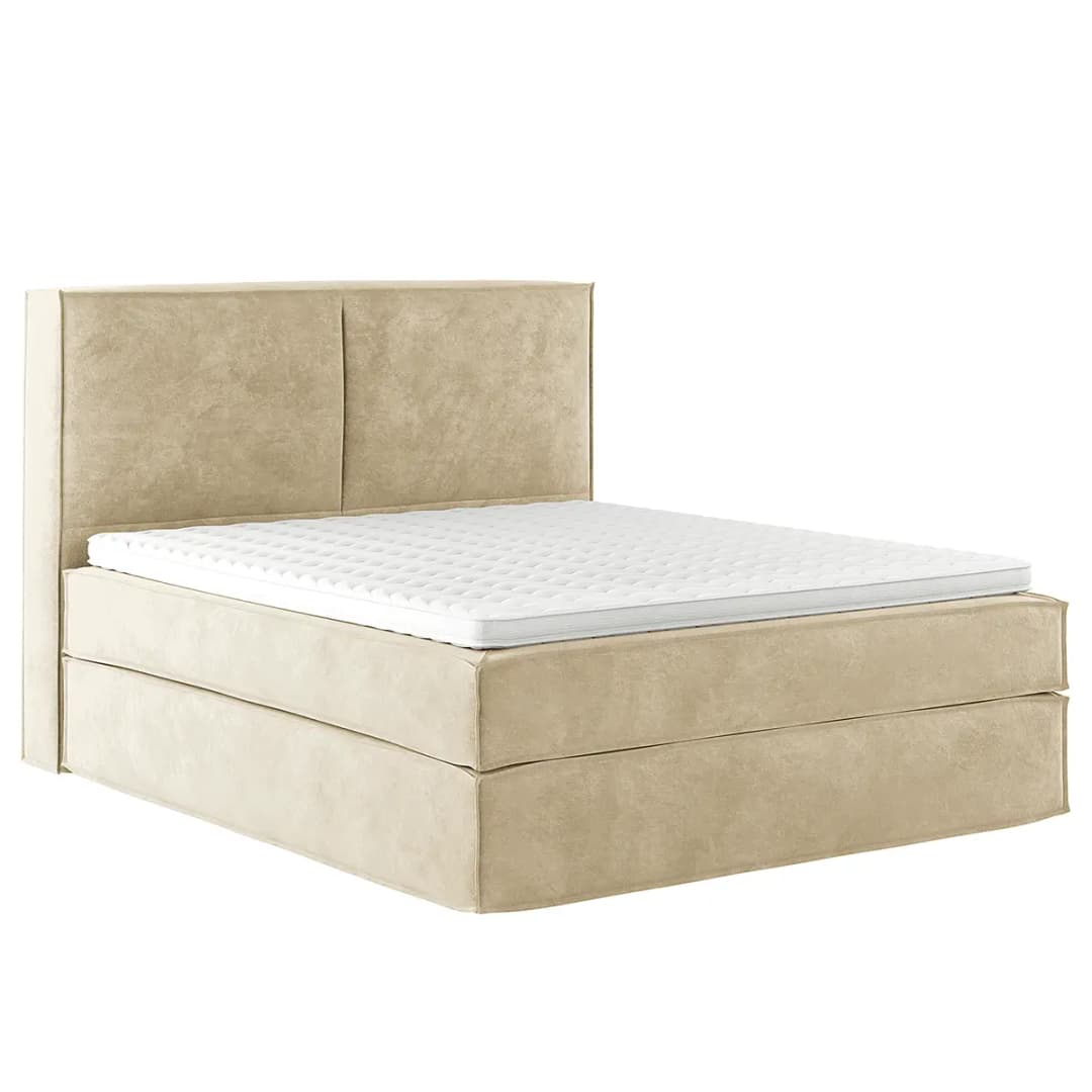 Premium Boxspringbett mit Kopfteil 180 x 200cm Samt Onoli Beige