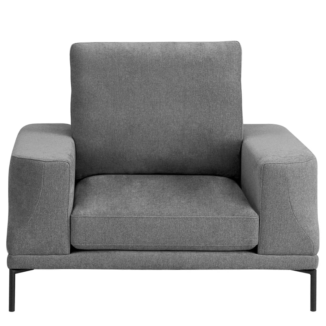 XXL Sessel Grau Webstoff Stormy | Grau