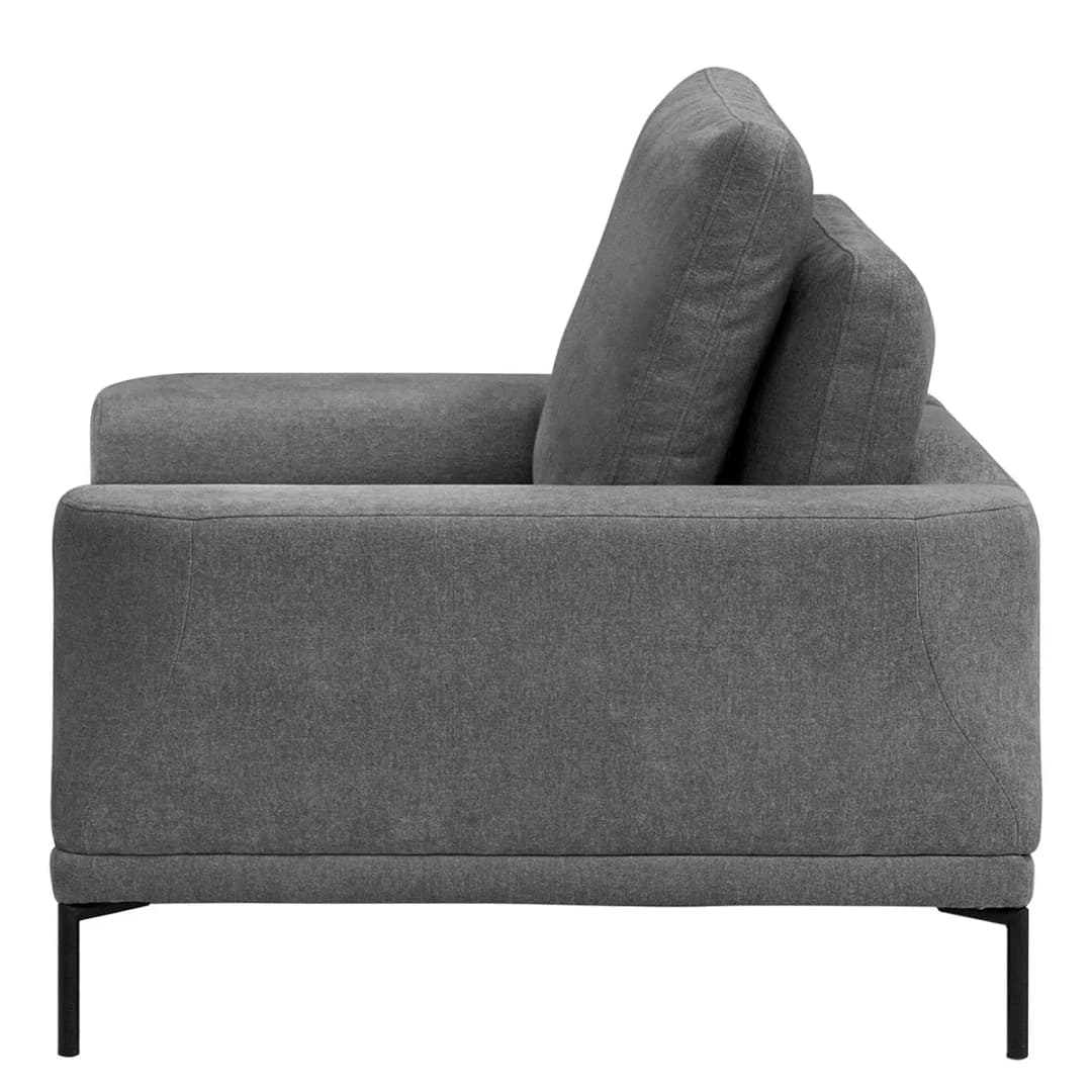 XXL Sessel Grau Webstoff Stormy | Grau