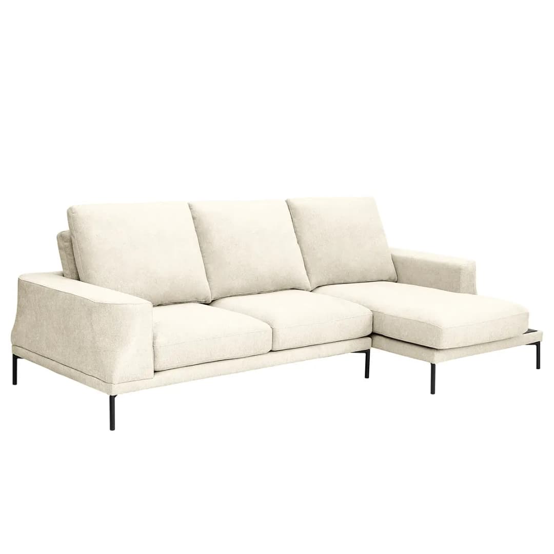 Ecksofa Beige Webstoff Stormy | Beige