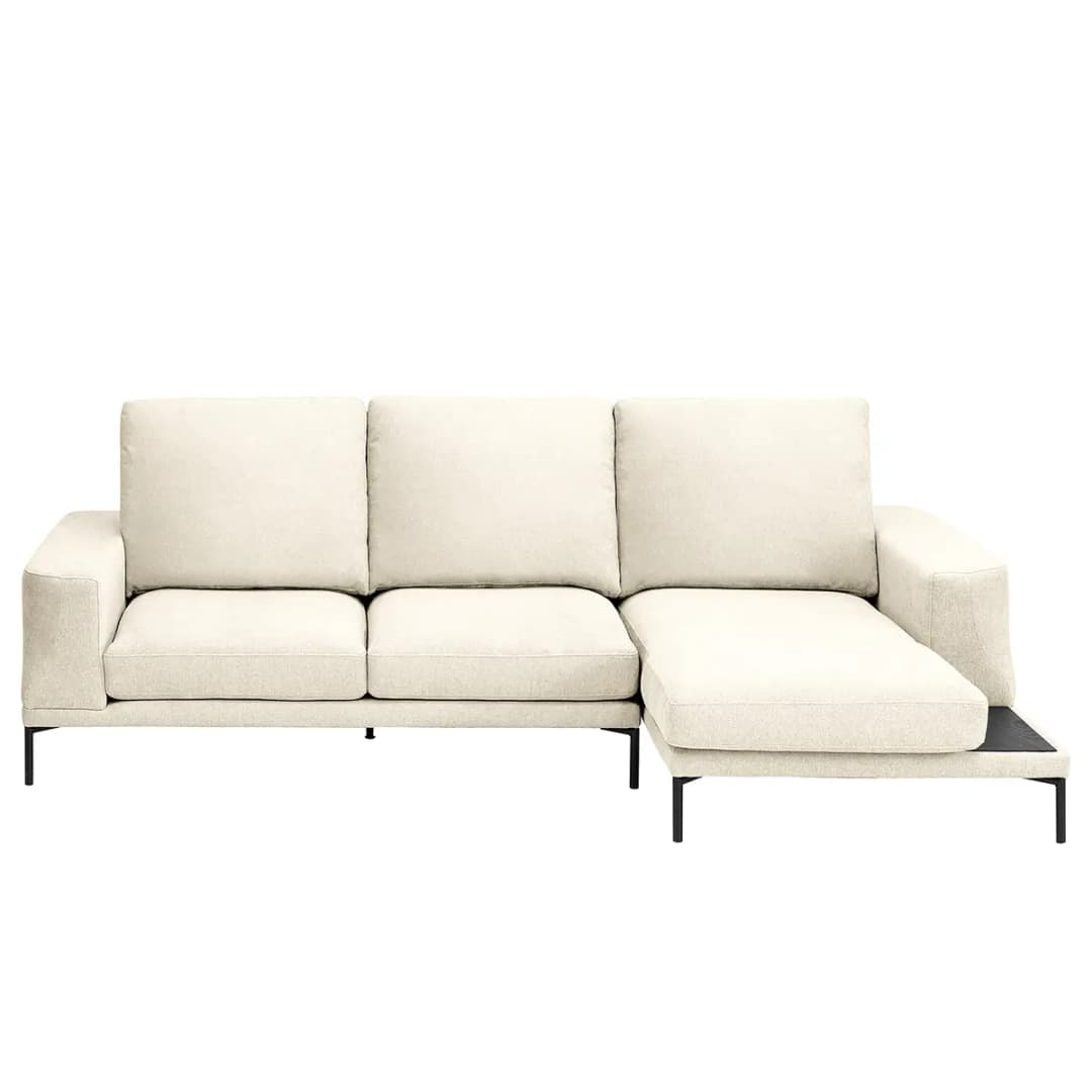 Ecksofa Beige Webstoff Stormy | Beige