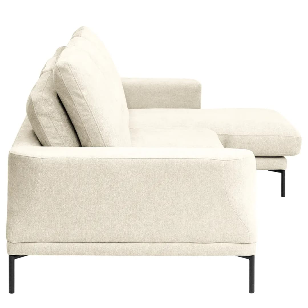 Ecksofa Beige Webstoff Stormy | Beige