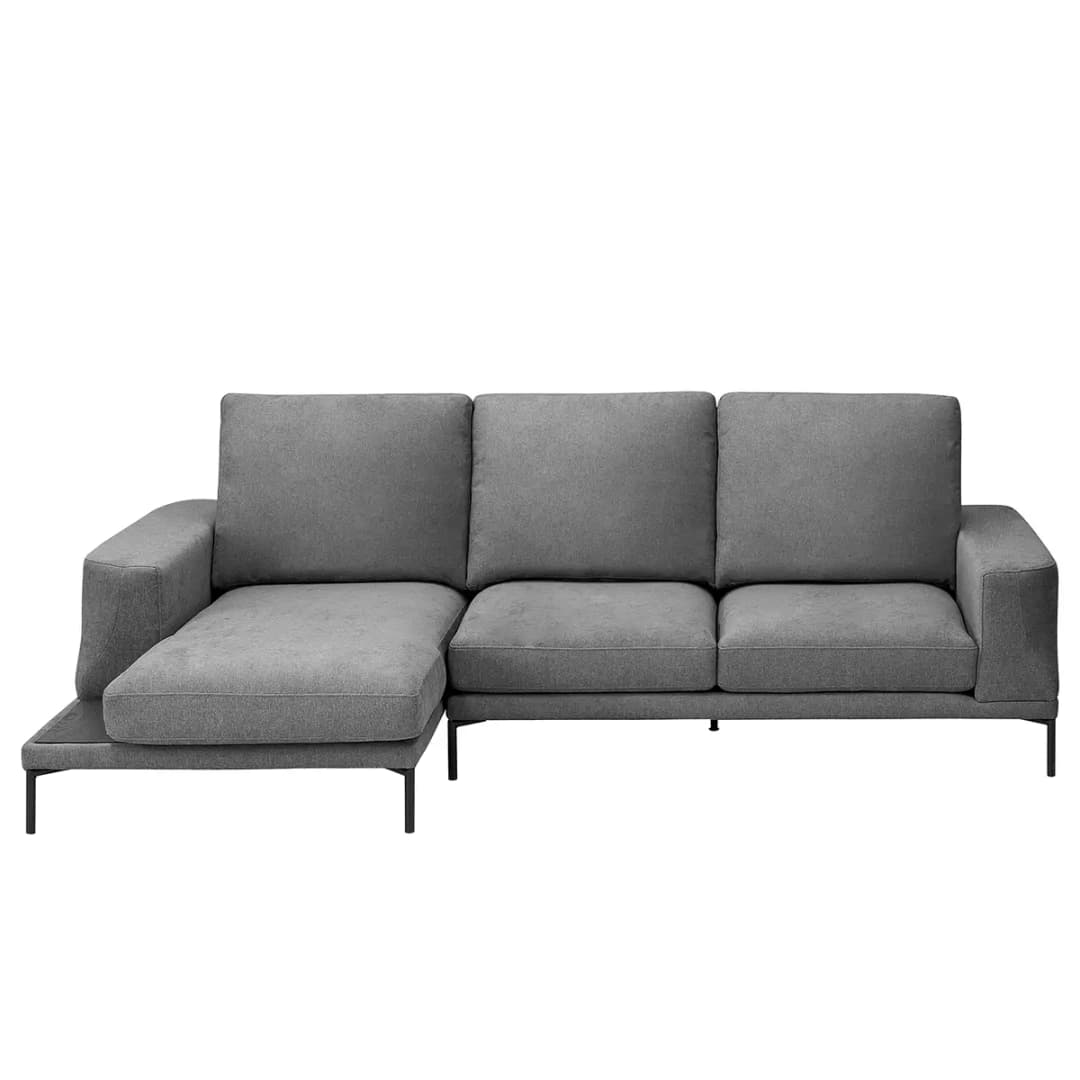 Ecksofa Grau Webstoff Stormy | Grau