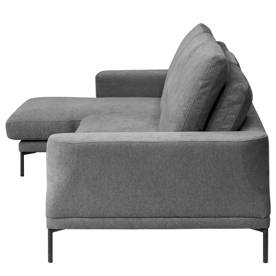 Ecksofa Grau Webstoff Stormy | Grau