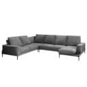 Wohnlandschaft Grau Webstoff Stormy | Grau