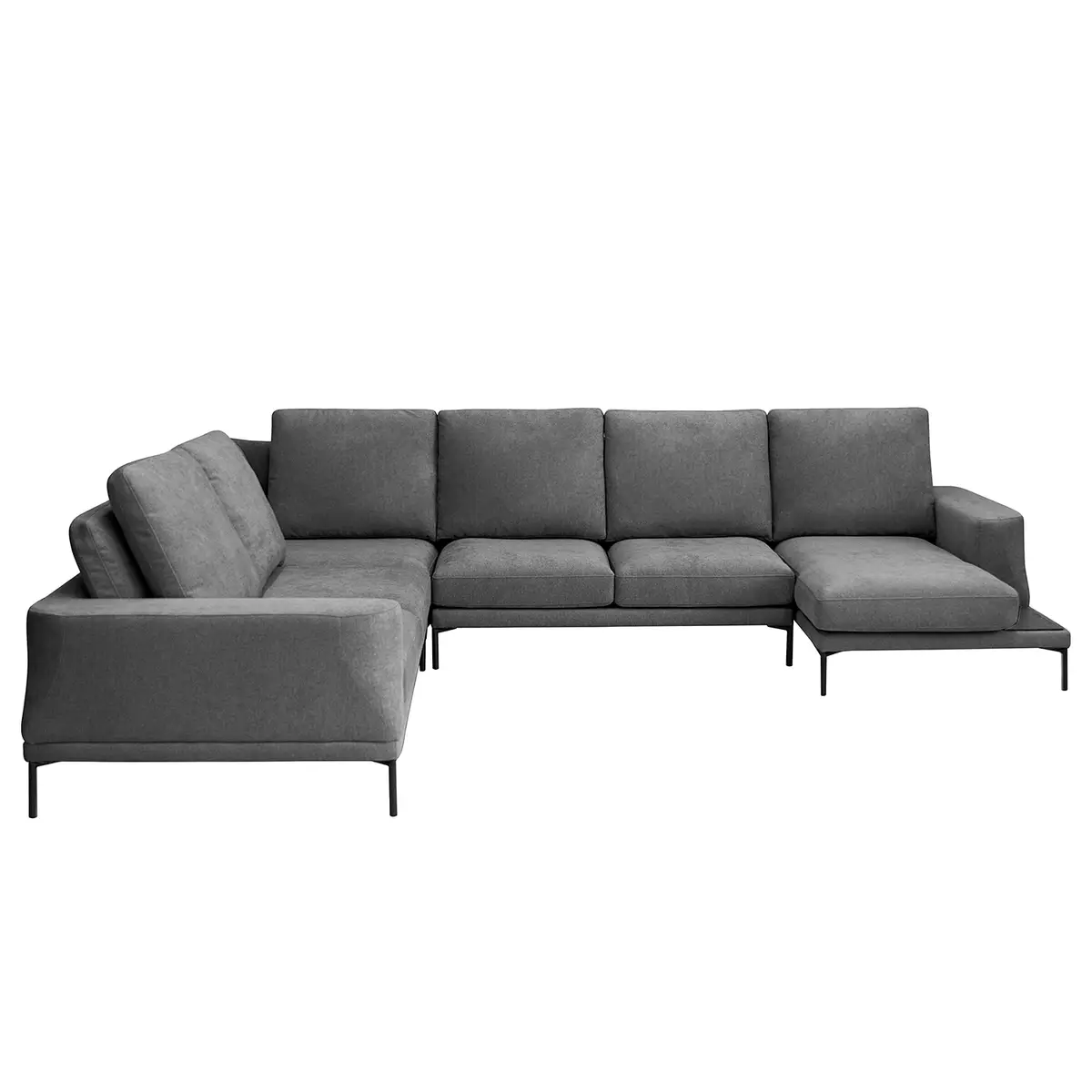 Wohnlandschaft Grau Webstoff Stormy | Grau