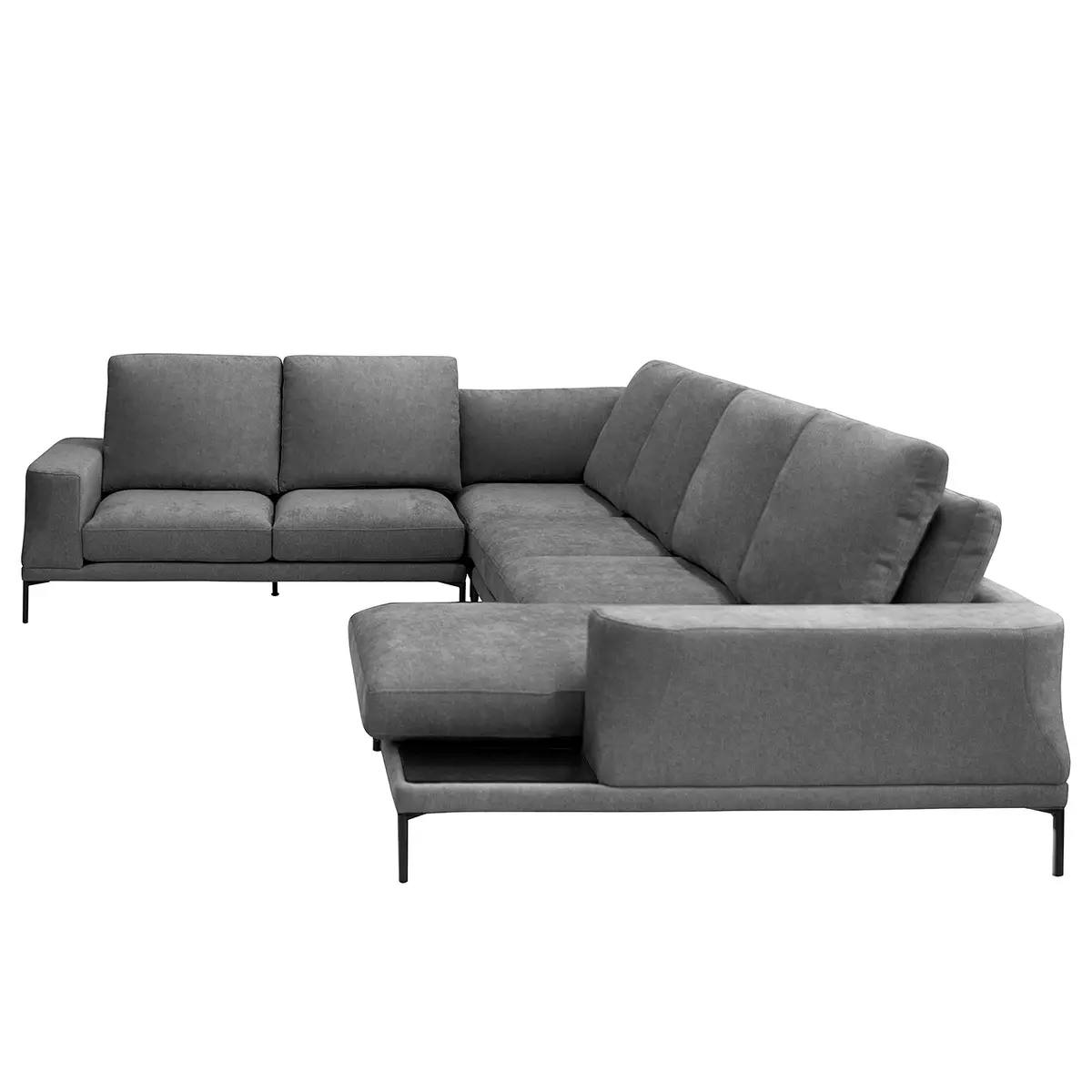 Wohnlandschaft Grau Webstoff Stormy | Grau