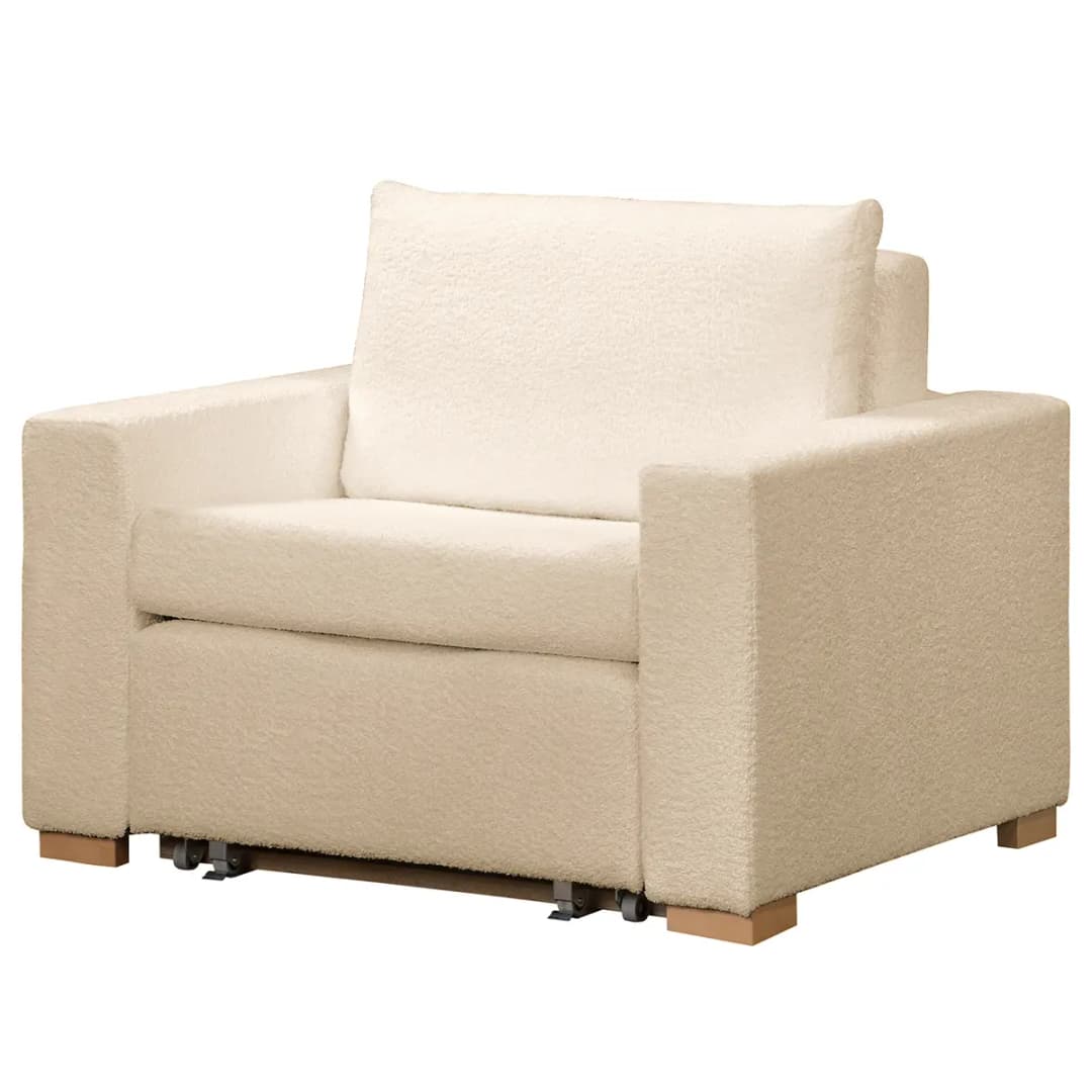 Schlafsessel Basic Beige/Beige Bouclé Stoff Abby | Beige