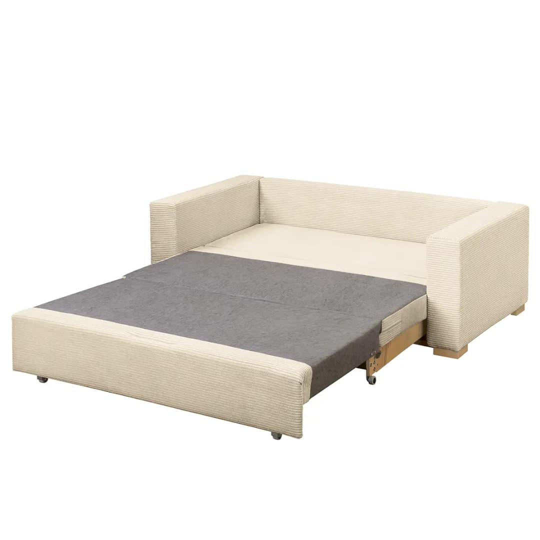 Schlafsofa Basic Beige/Beige Cordstoff Poppy 153cm | Beige