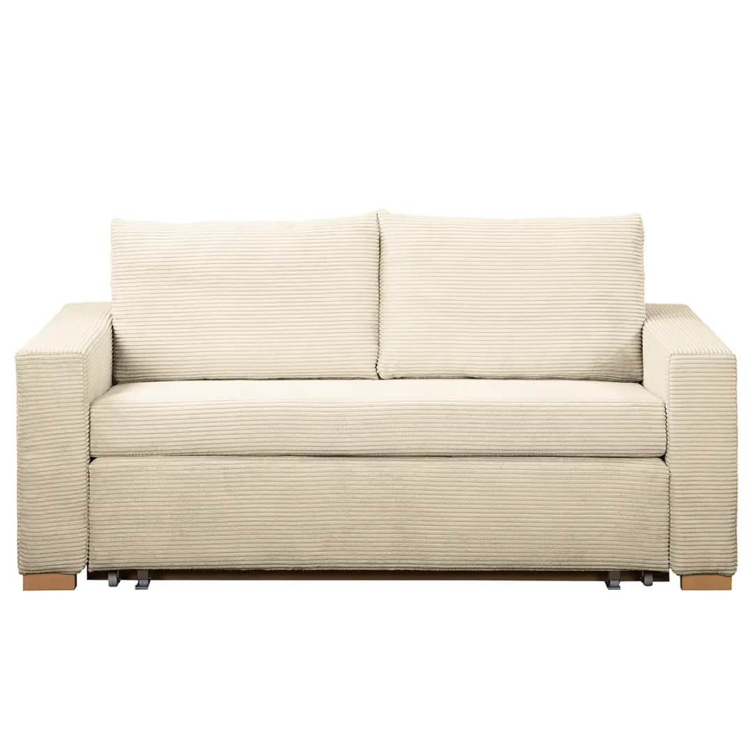 Schlafsofa Basic Beige/Beige Cordstoff Poppy 153cm | Beige