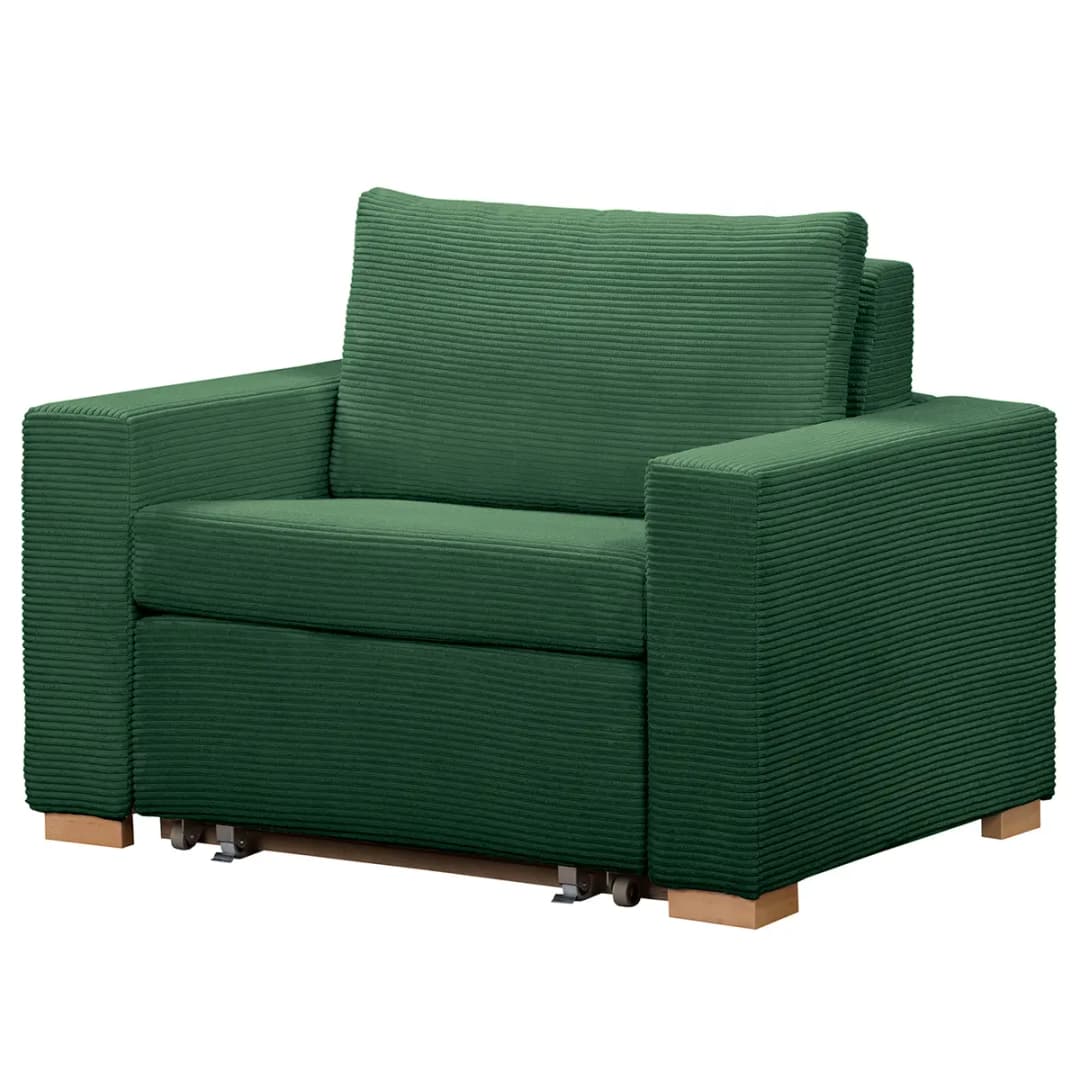 Schlafsessel Basic Grün/Tannengrün Cordstoff Poppy | Grün