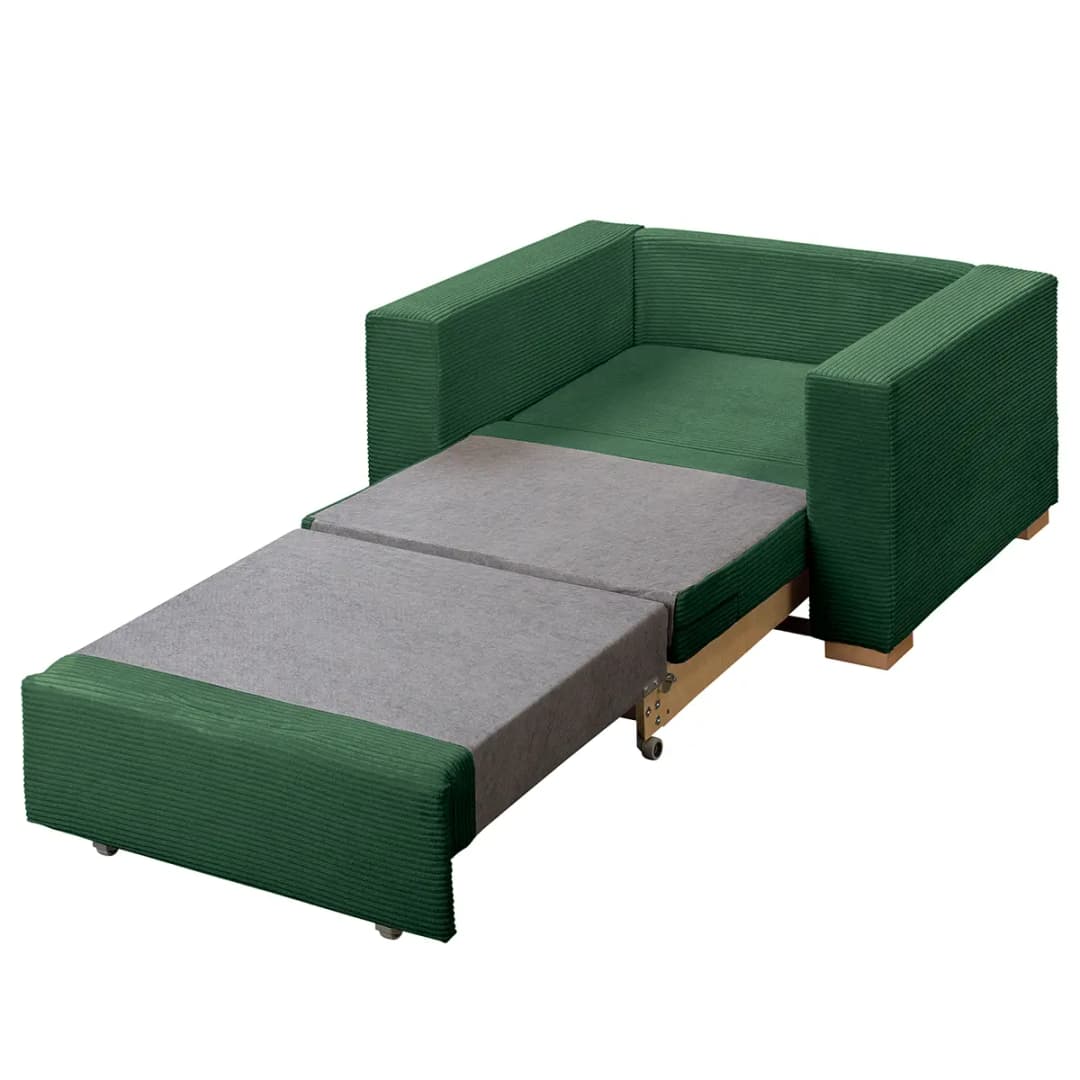 Schlafsessel Basic Grün/Tannengrün Cordstoff Poppy | Grün