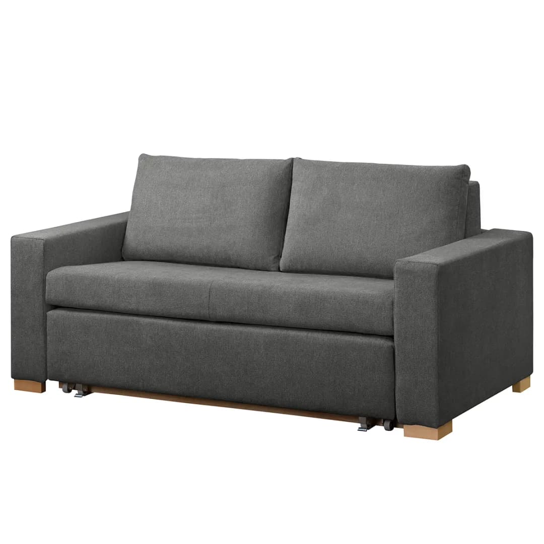 Schlafsofa Basic Grau/Graubraun Strukturstoff Rima 153cm