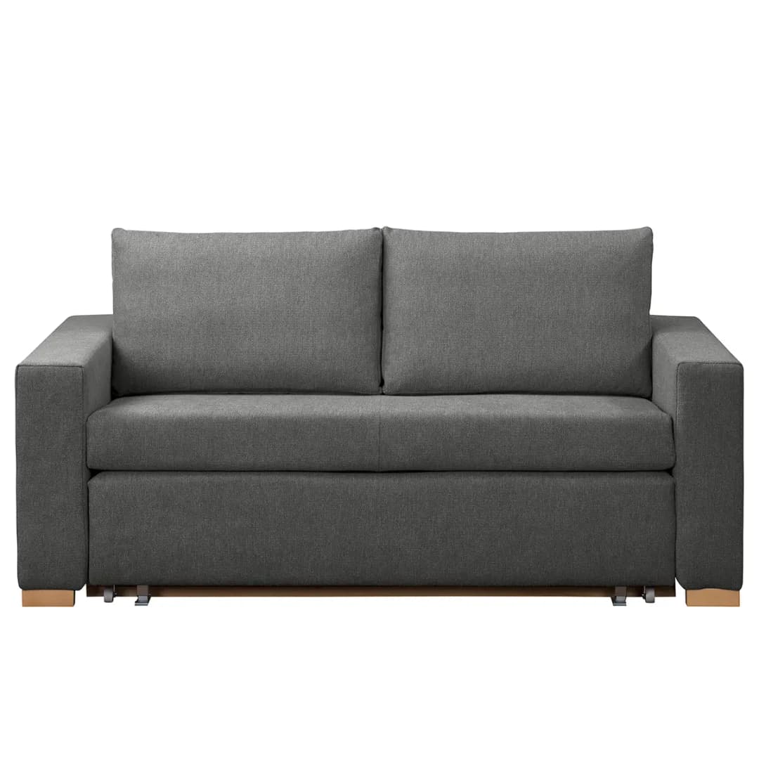 Schlafsofa Basic Grau/Graubraun Strukturstoff Rima 153cm