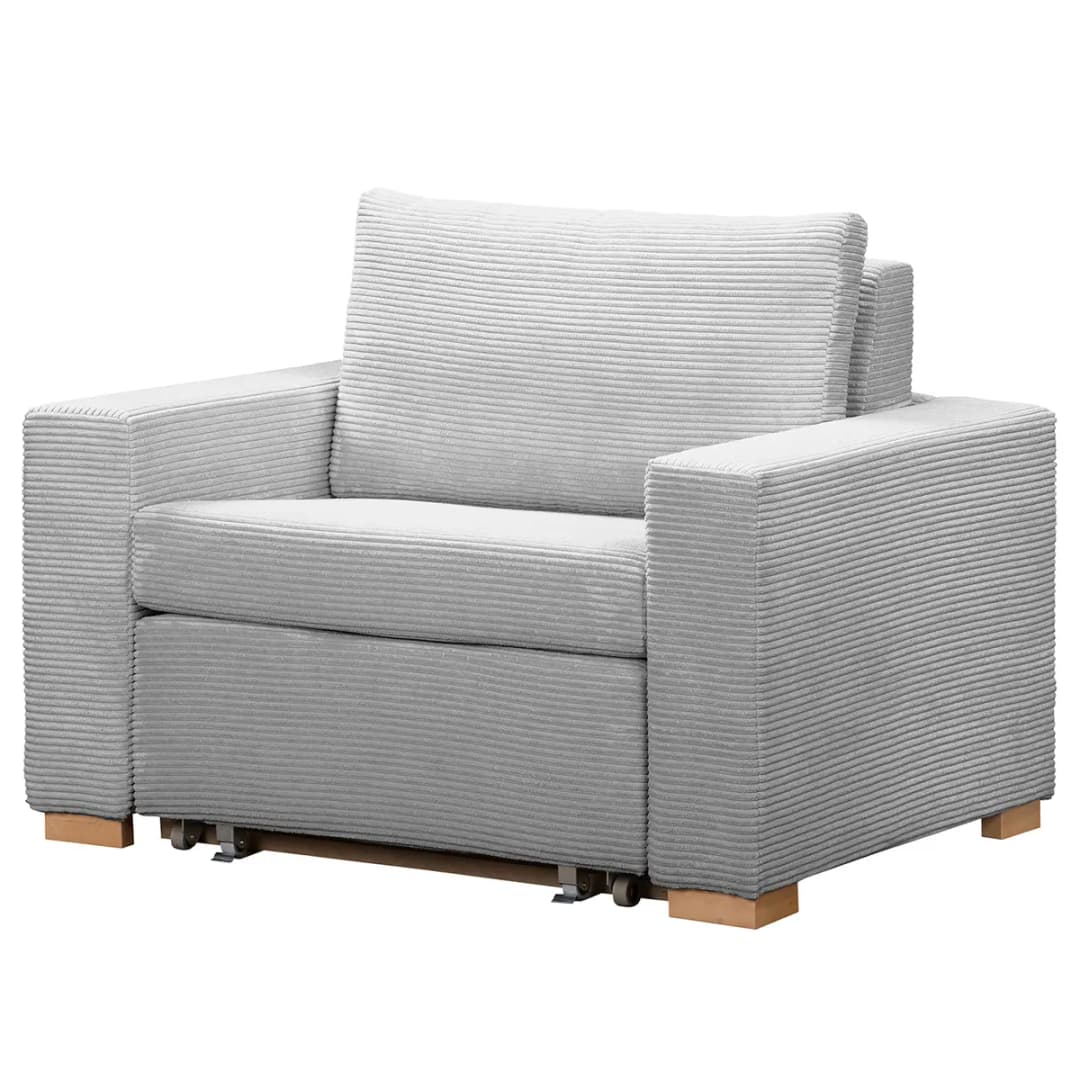 Schlafsessel Basic Grau/Hellgrau Cordstoff Poppy | Grau