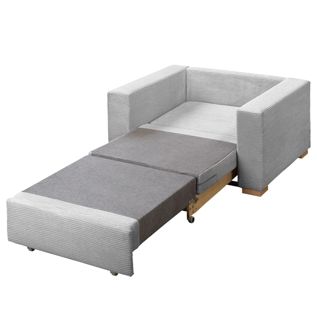 Schlafsessel Basic Grau/Hellgrau Cordstoff Poppy | Grau