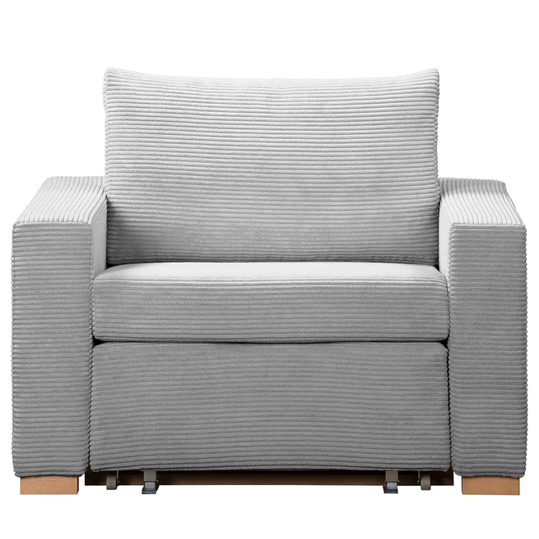 Schlafsessel Basic Grau/Hellgrau Cordstoff Poppy | Grau