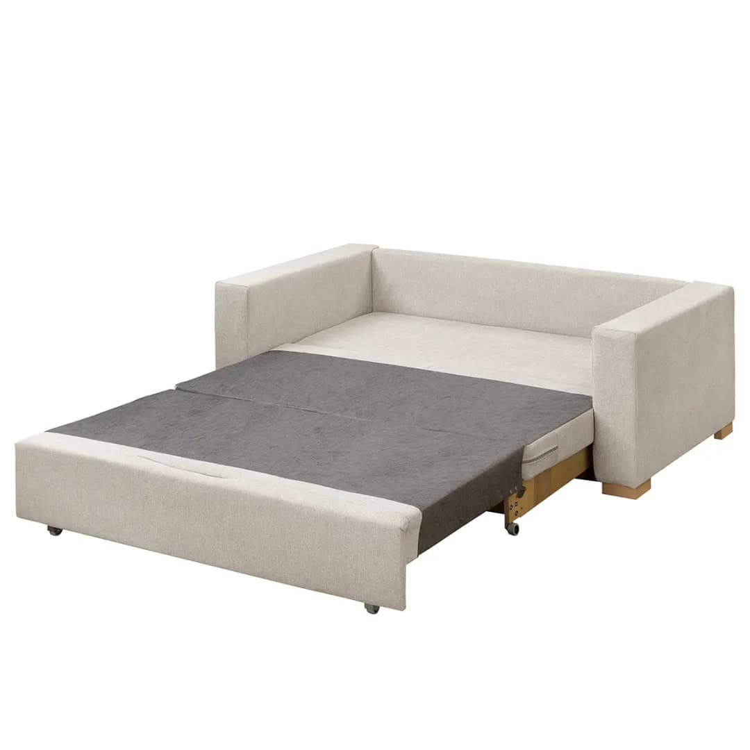 Schlafsofa Basic Beige/Silbergrau Strukturstoff Rima 173cm