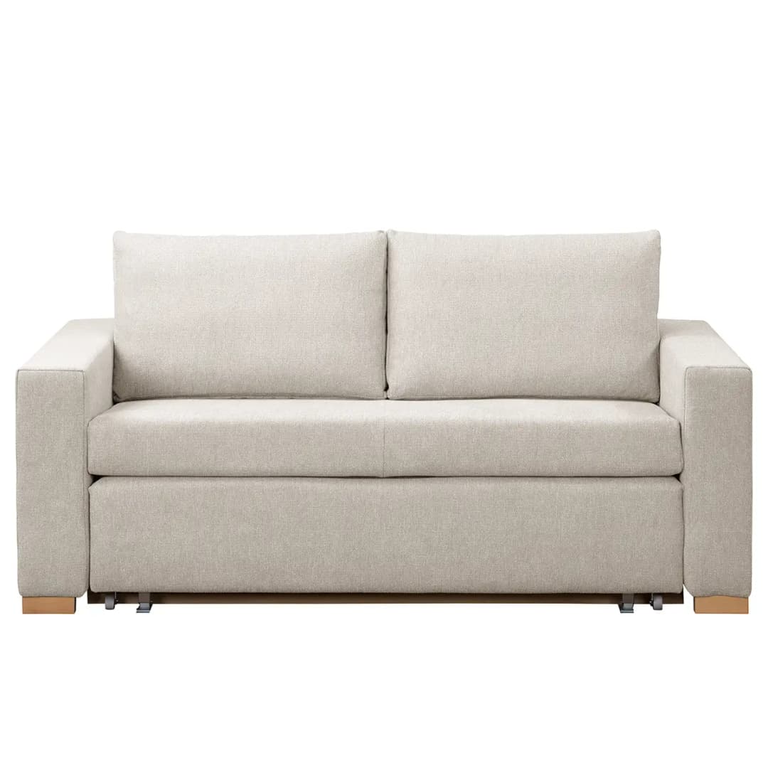Schlafsofa Basic Beige/Silbergrau Strukturstoff Rima 173cm