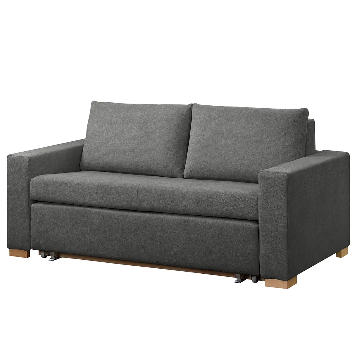 Schlafsofa Basic Grau/Graubraun Strukturstoff Rima 193cm mit