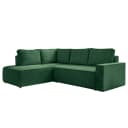 Ecksofa mit Ottomane Grün Cordstoff Poppy | Grün
