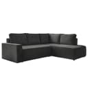 Ecksofa mit Ottomane Grau Cordstoff Poppy | Grau