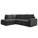 Ecksofa mit Ottomane Grau Cordstoff Poppy | Grau