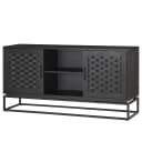 Sideboard mit 2 Türen 150 x 75 x 40cm Schwarz/Pappel Schwarz | Schwarz