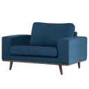 Sessel Blau/Blau Baumwollstoff Vele | Blau