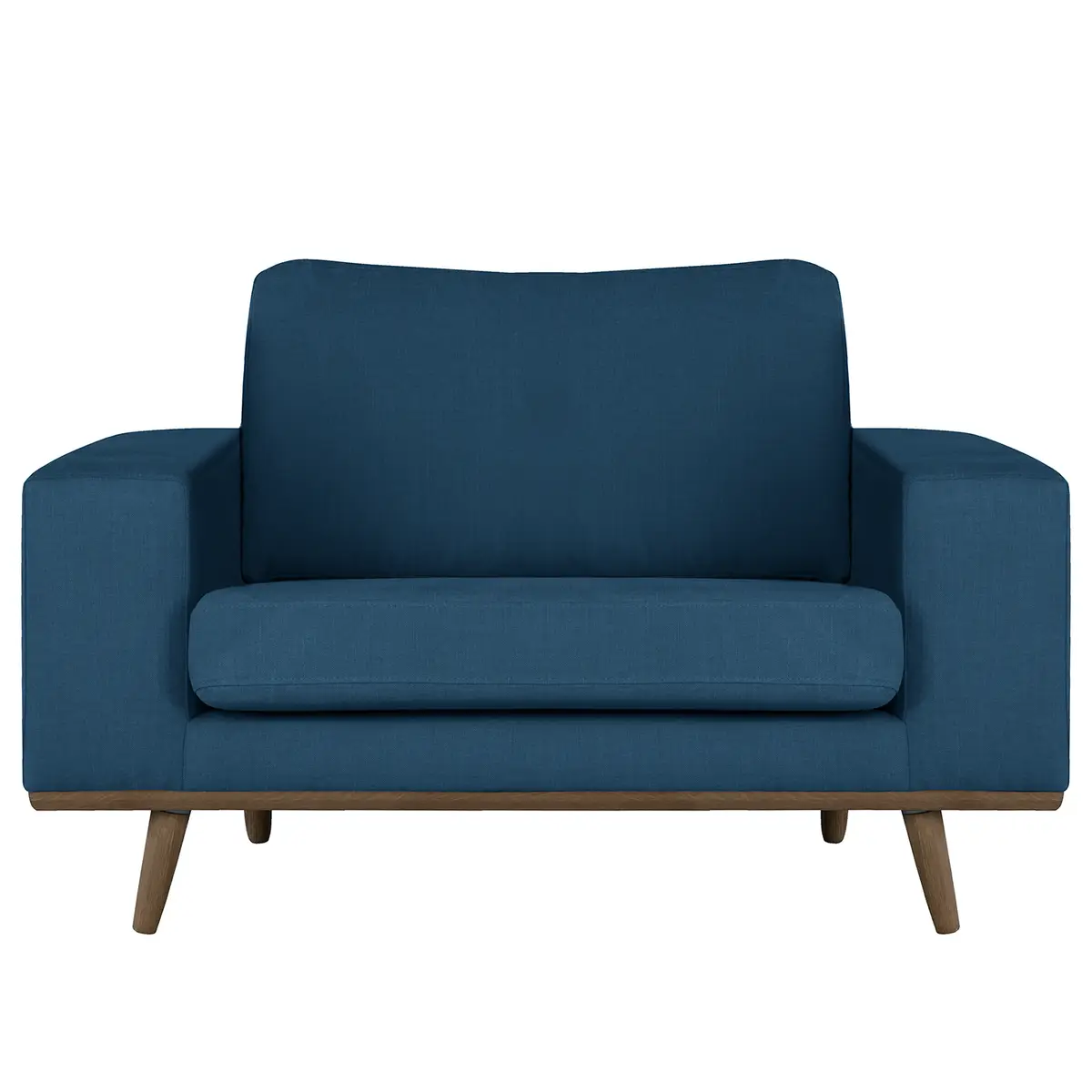 Sessel Blau/Blau Baumwollstoff Vele | Blau
