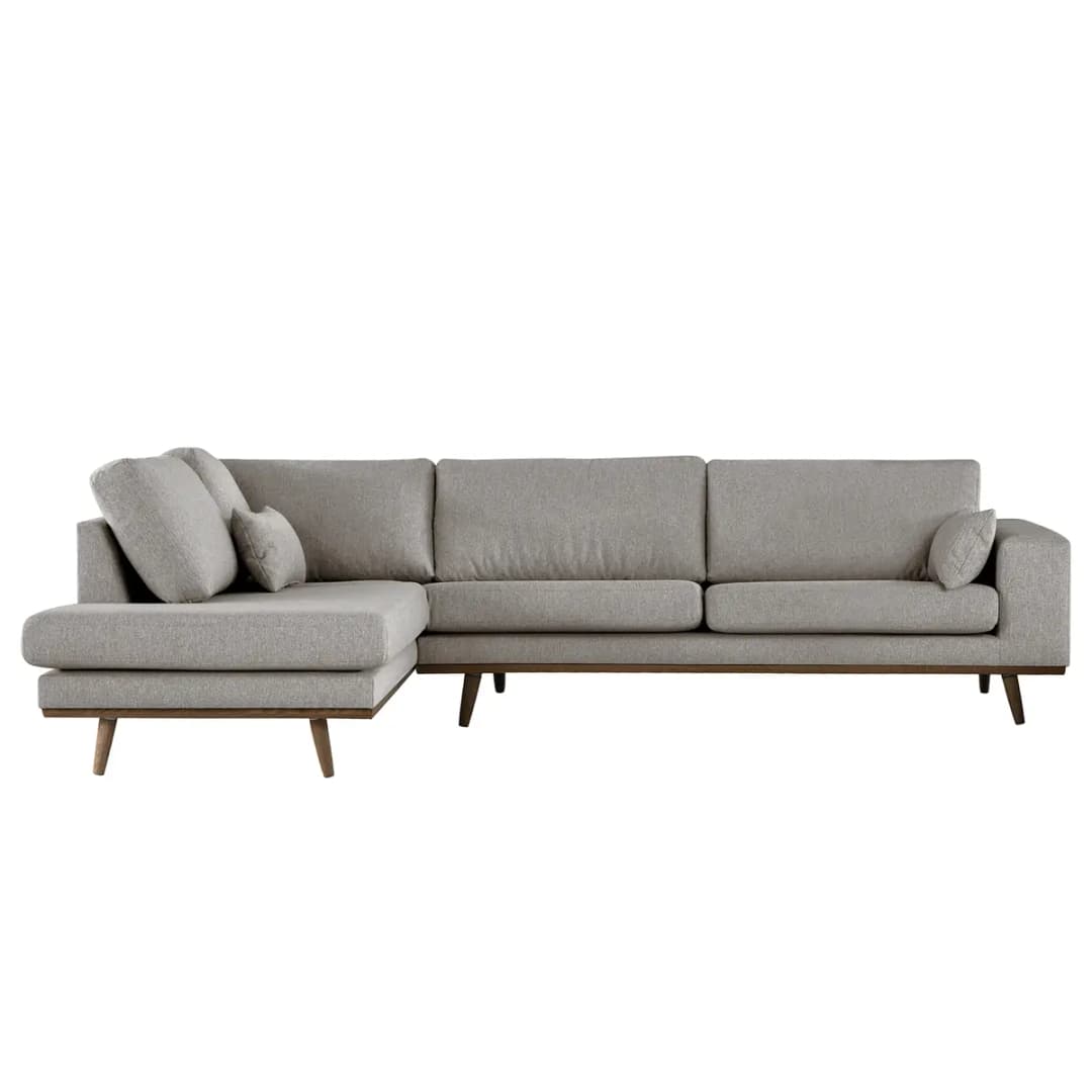 Ecksofa mit Ottomane Lark | Braun