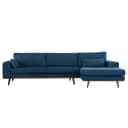 Ecksofa mit Longchair Vele | Blau