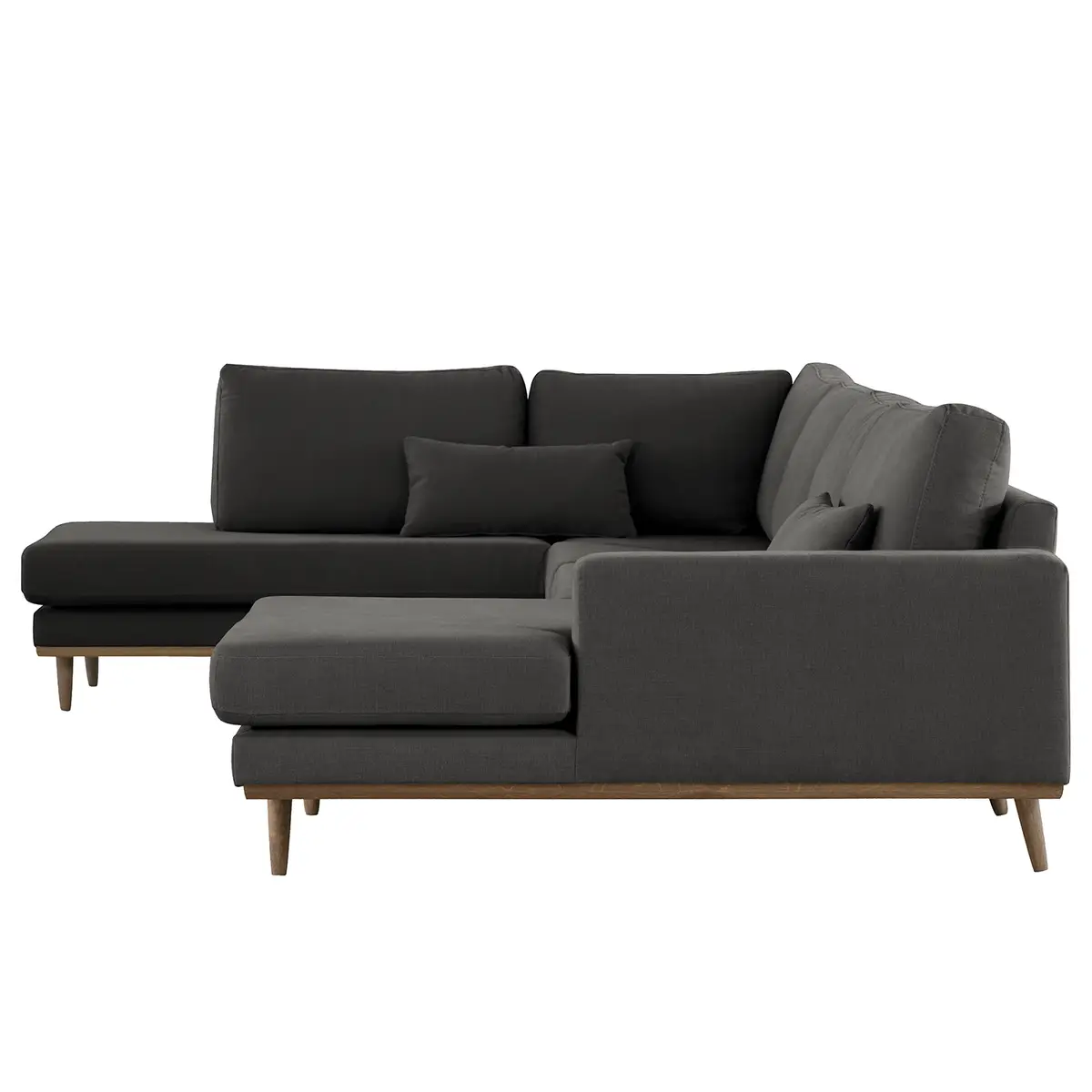 Wohnlandschaft Grau/Anthrazit Baumwollstoff Vele | Grau