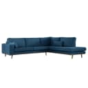Ecksofa mit Ottomane Blau | Blau