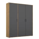 Drehtürenschrank Voyager 140cm Braun/Graumetallic/Eiche