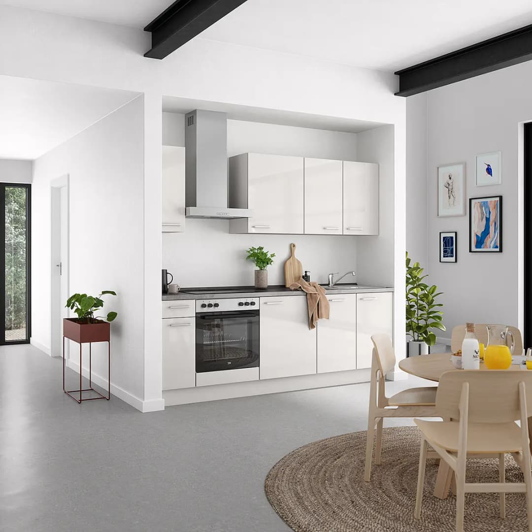 Küchenzeile Low-Line Flash Kombi C 240cm | Grau