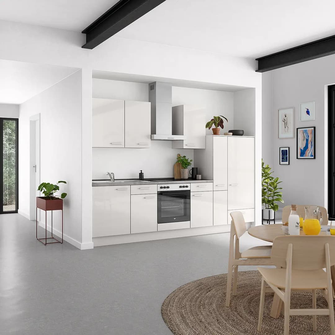 Küchenzeile Low-Line Flash Kombi B 300cm Ausrichtung rechts | Grau