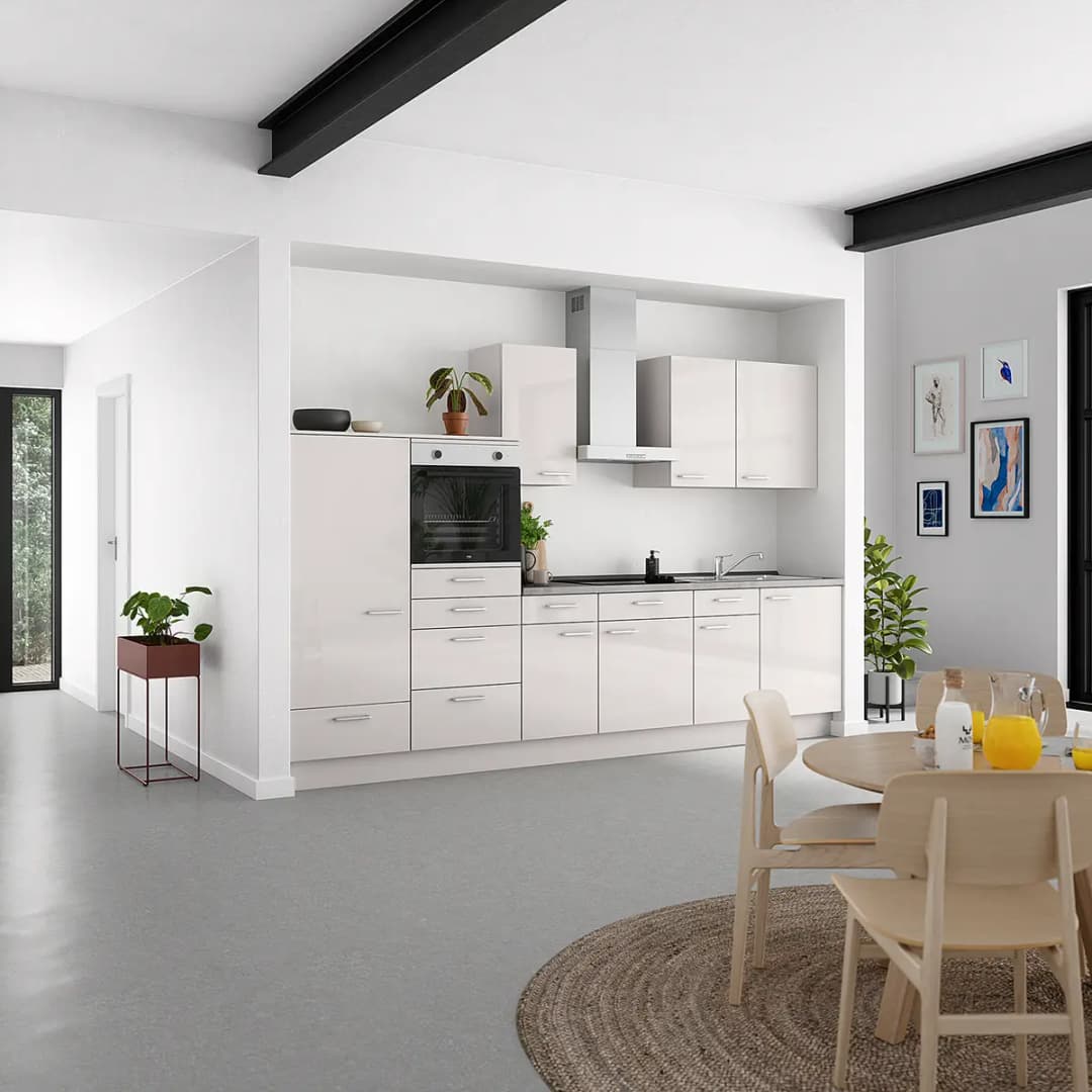 Küchenzeile Low-Line Flash Kombi D 330cm | Grau