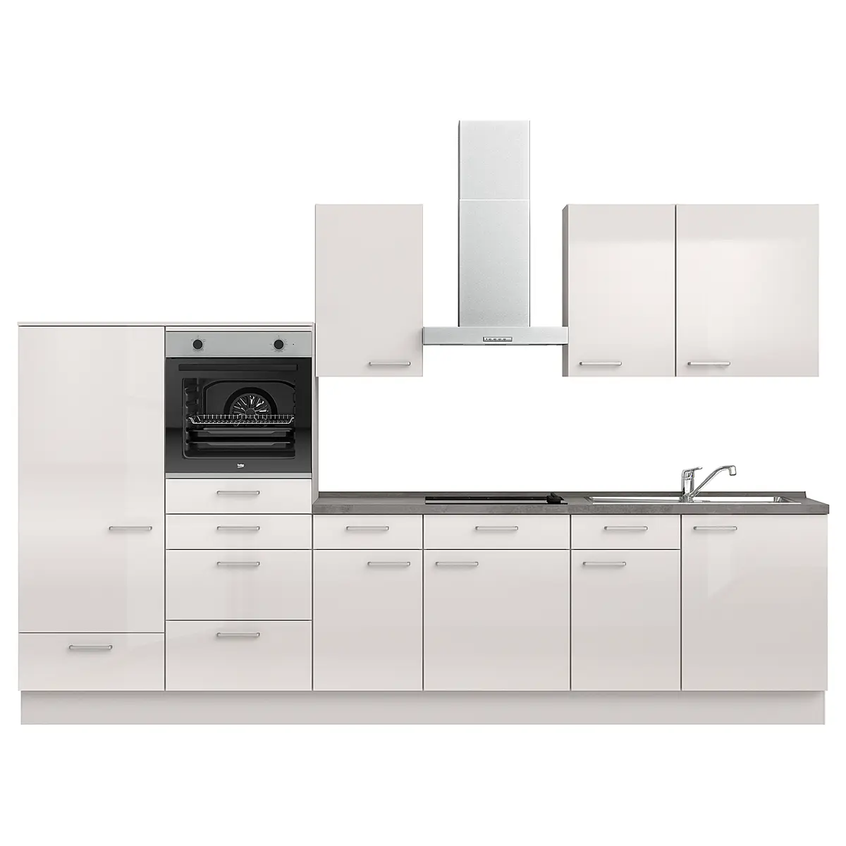 Küchenzeile Low-Line Flash Kombi D 330cm | Grau