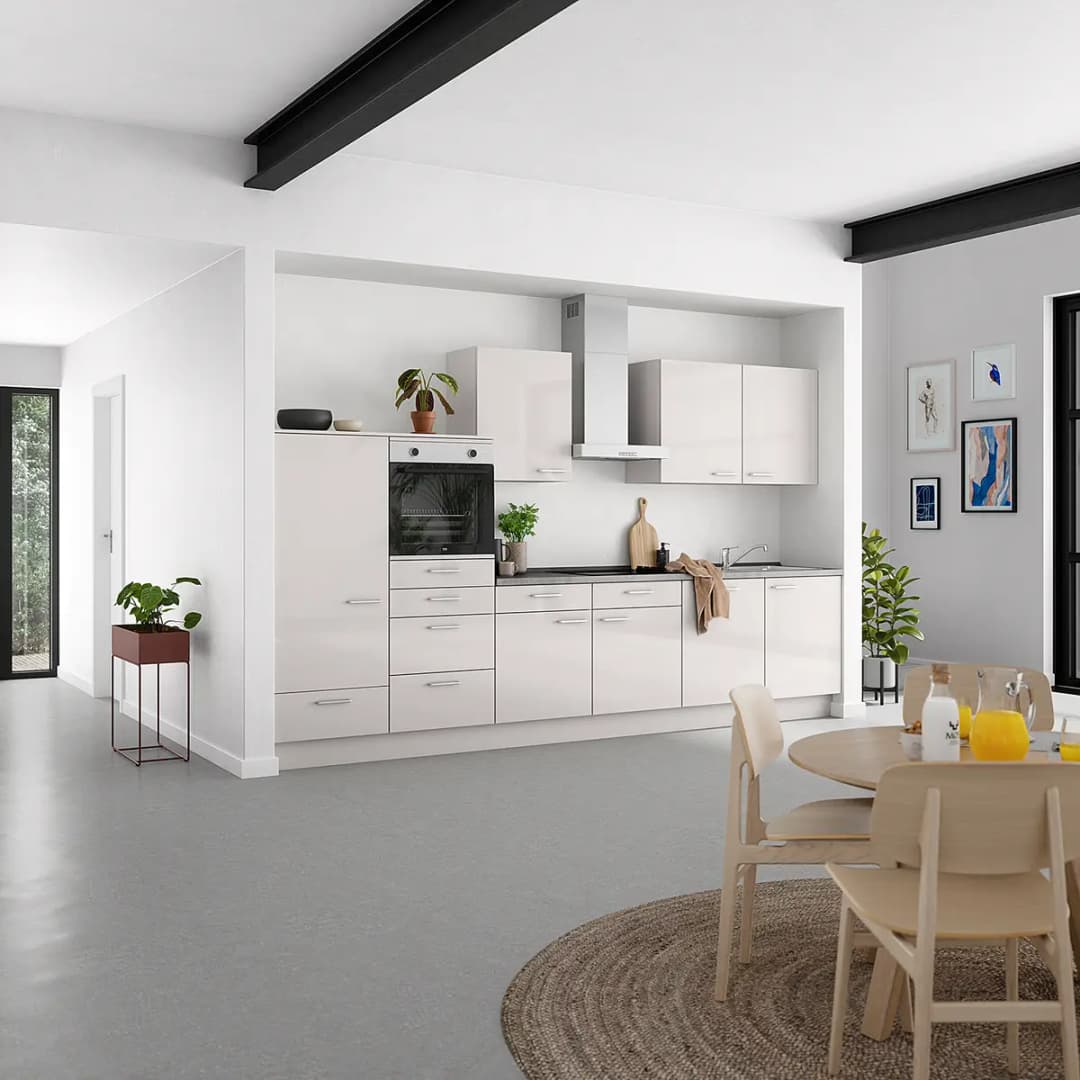 Küchenzeile Low-Line Flash Kombi D 360cm Ausrichtung links | Grau