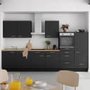 Küchenzeile Low-Line Touch Variante D | Schwarz