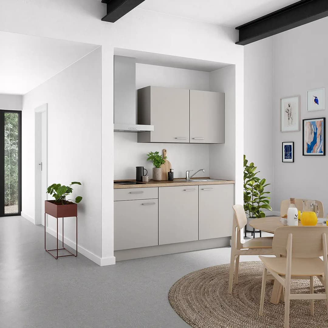 Küchenzeile Low-Line Touch Variante A 180cm | Grau