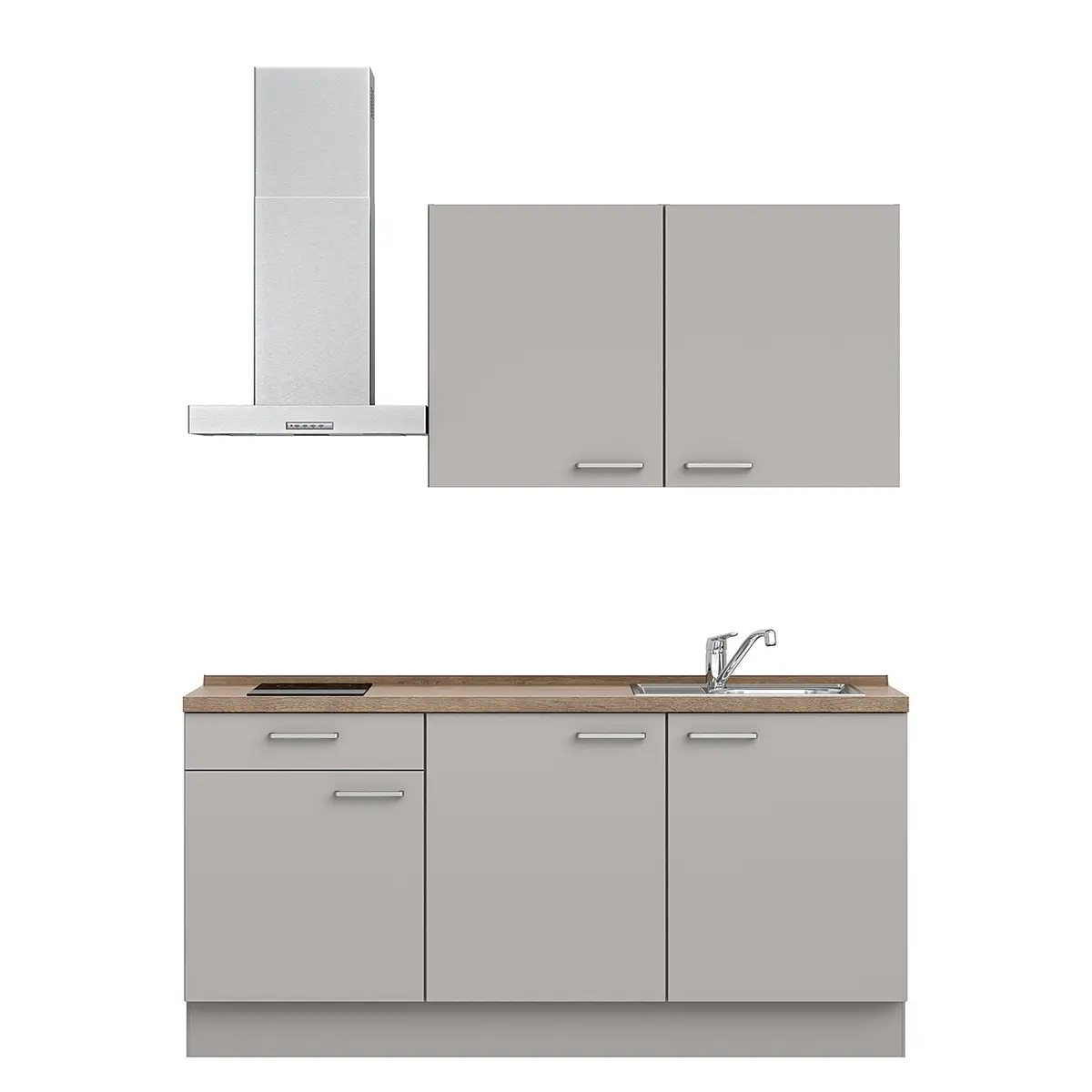 Küchenzeile Low-Line Touch Variante A 180cm | Grau