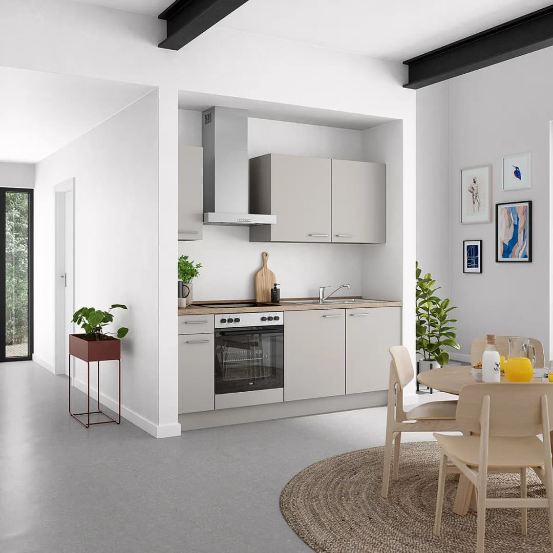 Küchenzeile Low-Line Touch Variante B | Grau