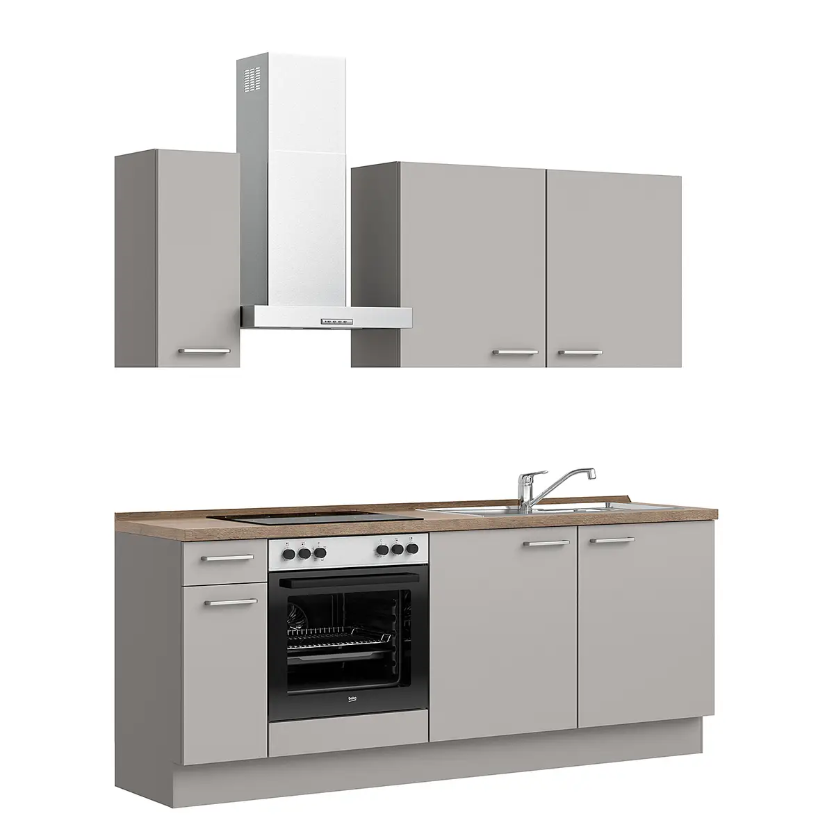Küchenzeile Low-Line Touch Variante B | Grau